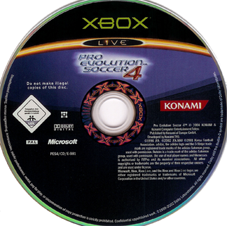 Pro Evolution Soccer 4 (Europe) Game Disc